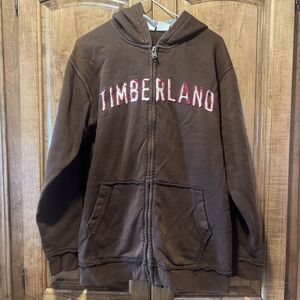 Timberland youth boys size XL (20) hooded sweatshirt full zip up Brown‎
